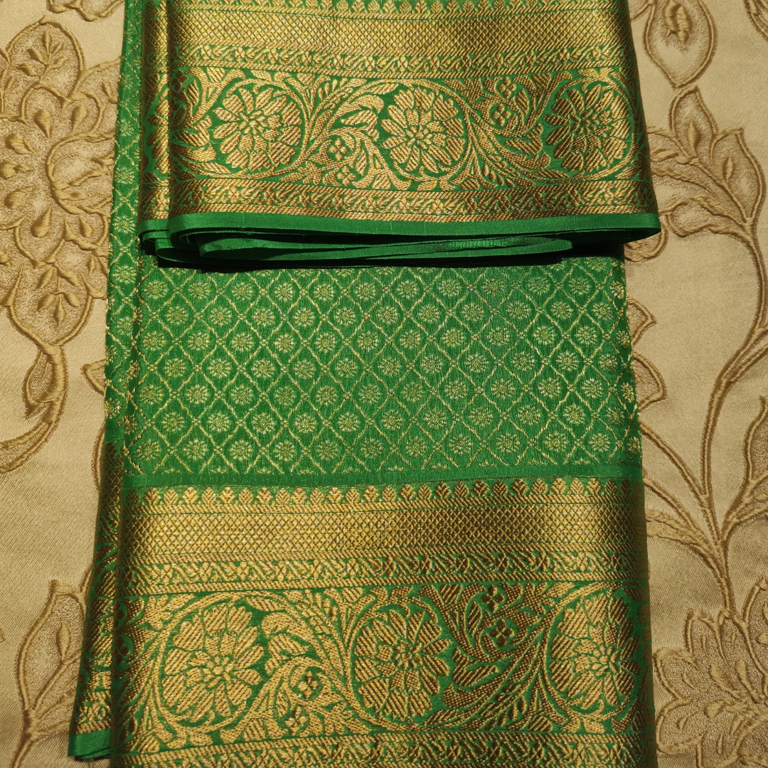 Brocade Crepe Silk Pista Green